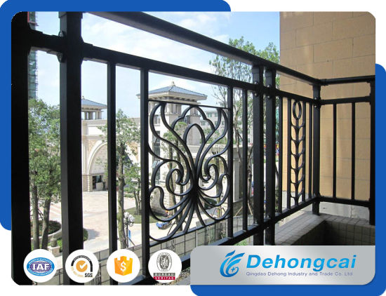 Valla de balcón de hierro forjado de imitación galvanizada con revestimiento eléctrico