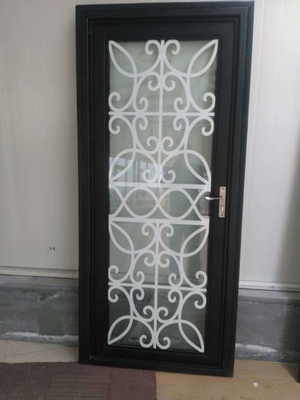 Puerta de entrada negra de hierro forjado de diseño moderno personalizado